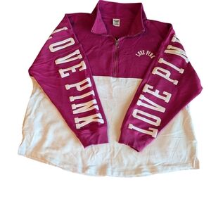 PINK Victoria's Secret Kids Sweatshirt - Magenta and White